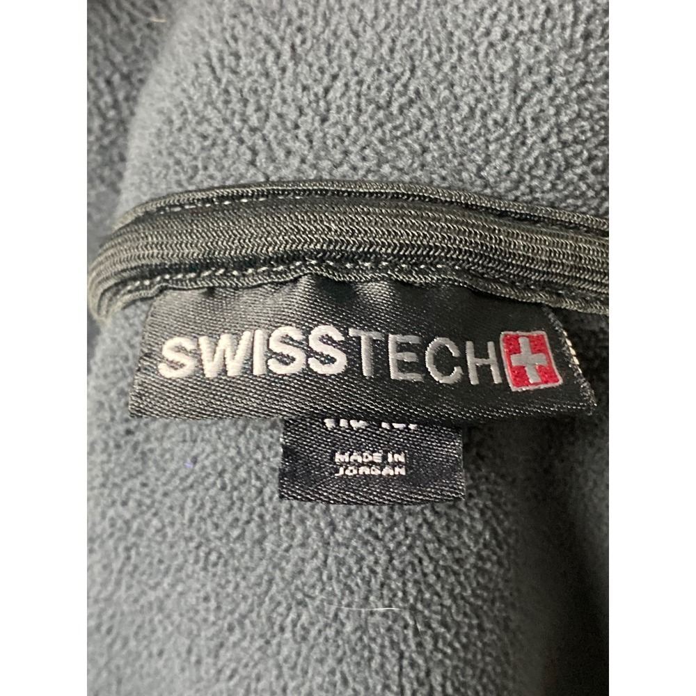 Swiss Tech Mens XL Gray Full Zip Ribbed Fleece Lined Hooded Jacket Greystone - Picture 3 of 5